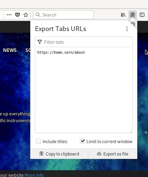 Export Tabs URLs