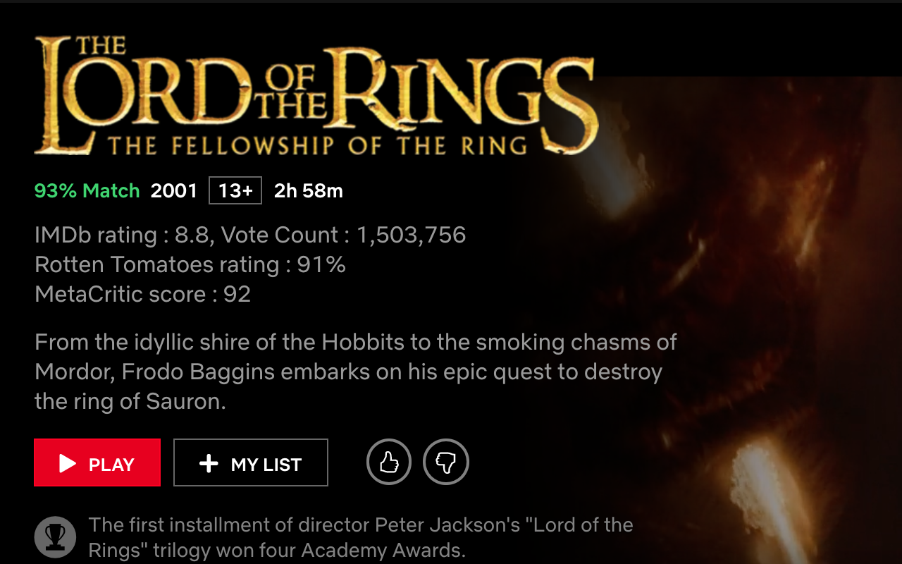 IMDb ratings on Netflix