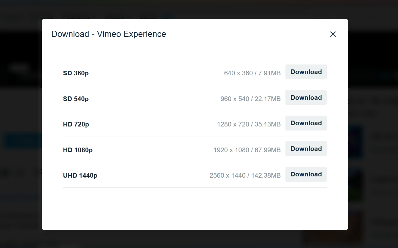 Vimeo Experience - Video Download & Auto HD