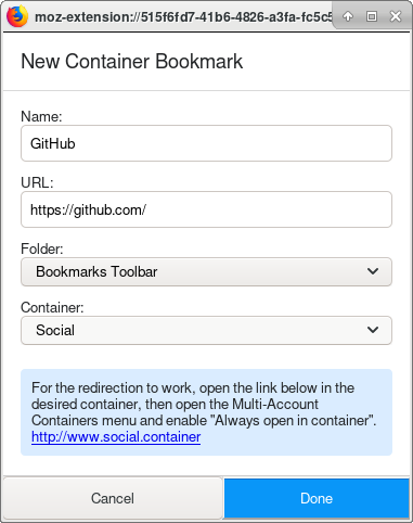 Container Bookmarks
