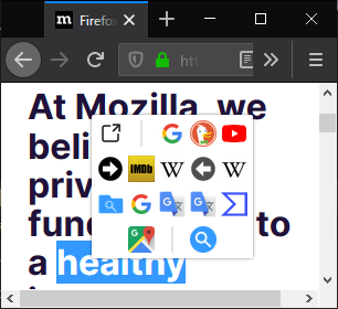 Search from Popup or ContextMenu