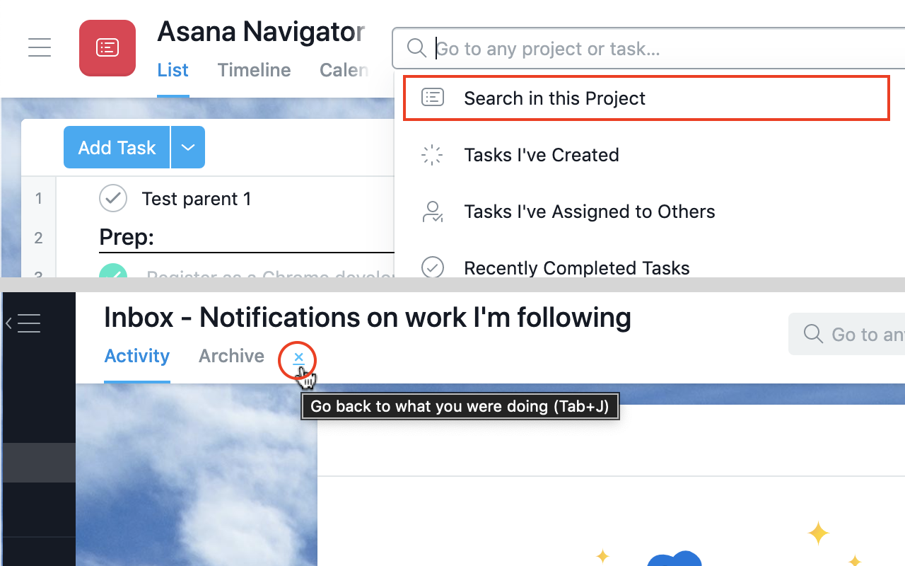 Asana Navigator