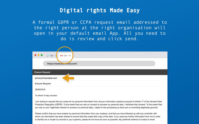 Opt Out - automated GDPR and CCPA requests