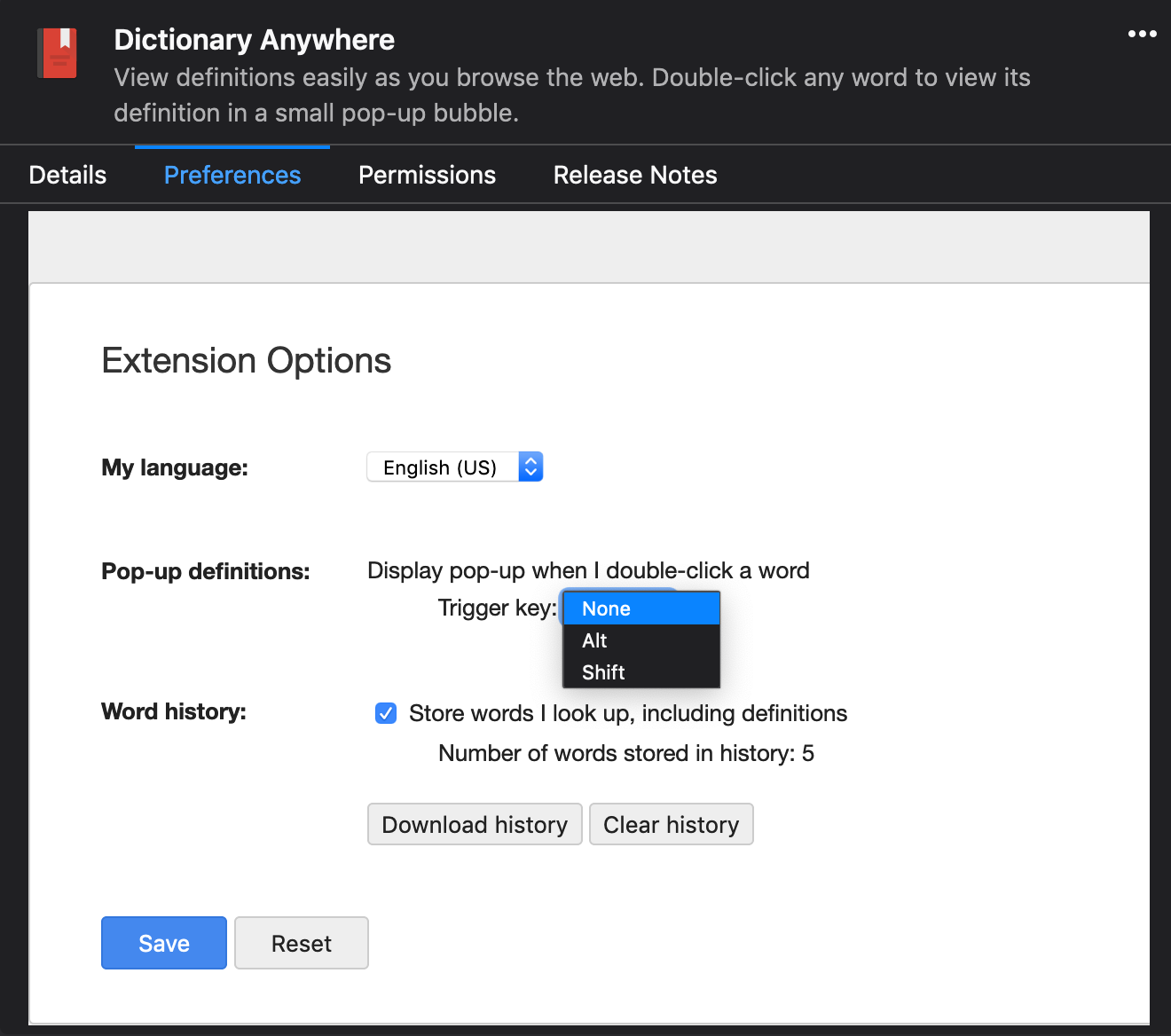 Dictionary Anywhere