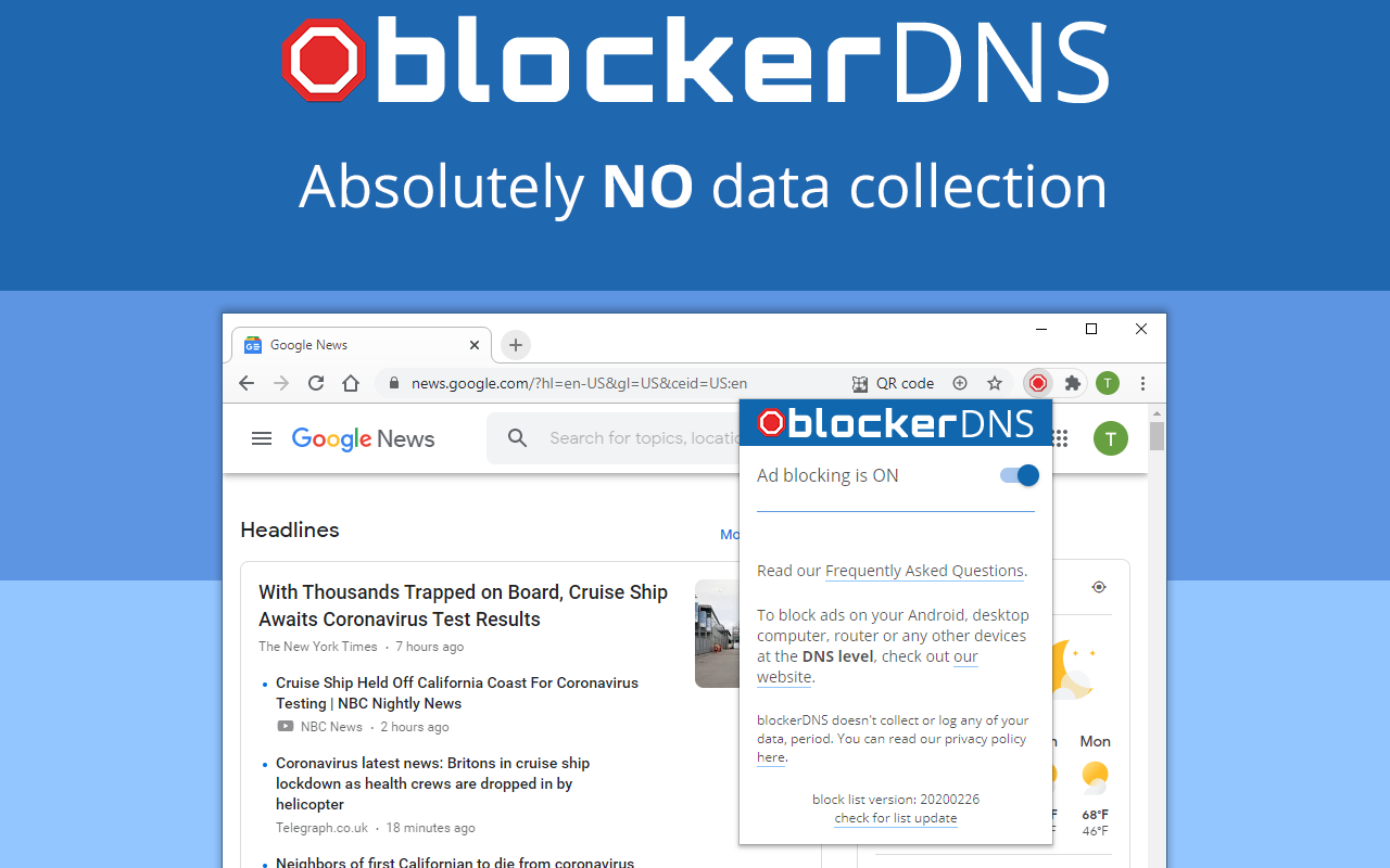 blockerDNS Ad & Tracker Blocking