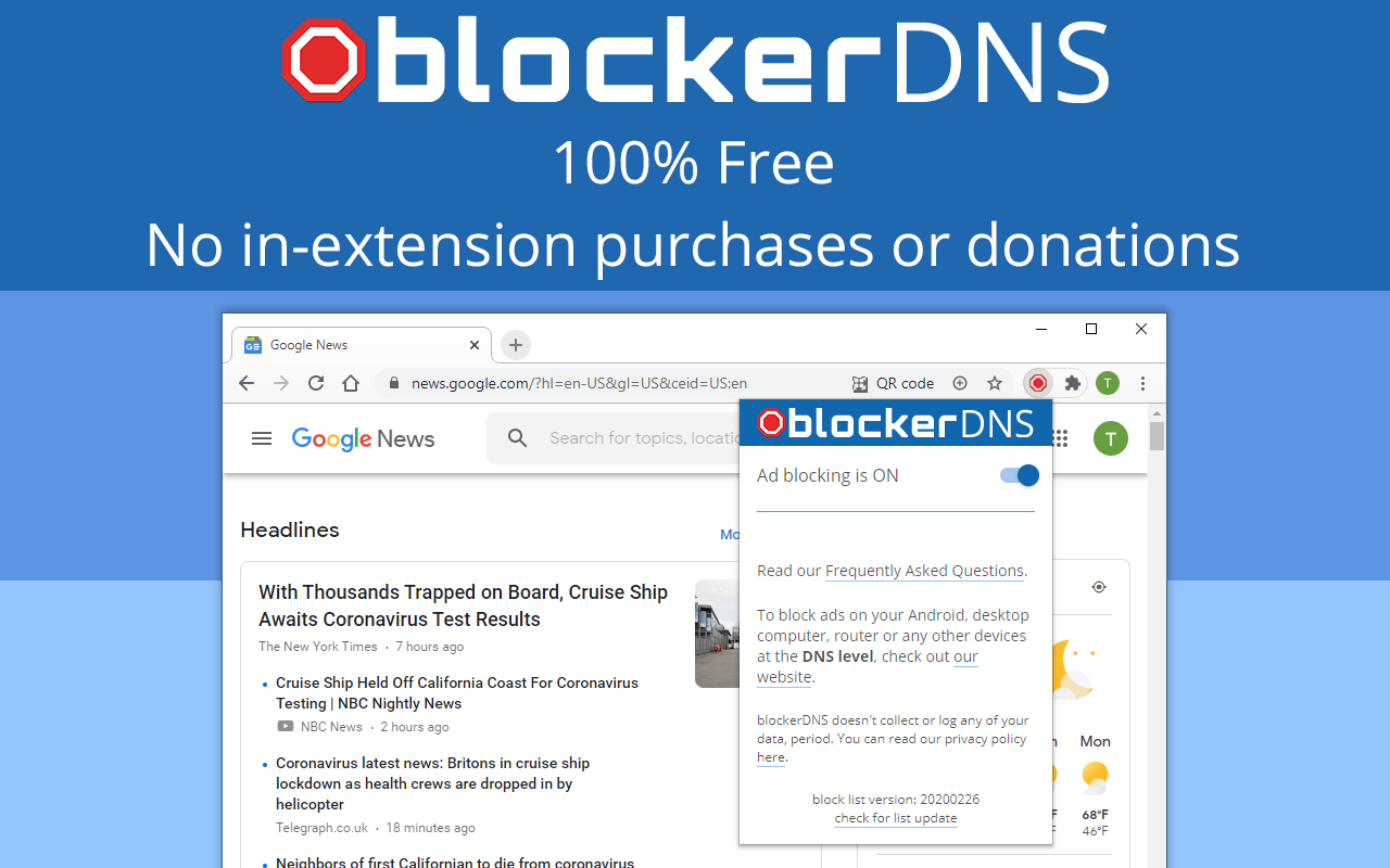 blockerDNS Ad & Tracker Blocking