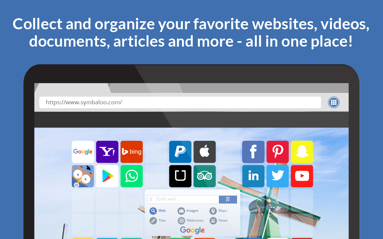 Symbaloo Homepage and Search