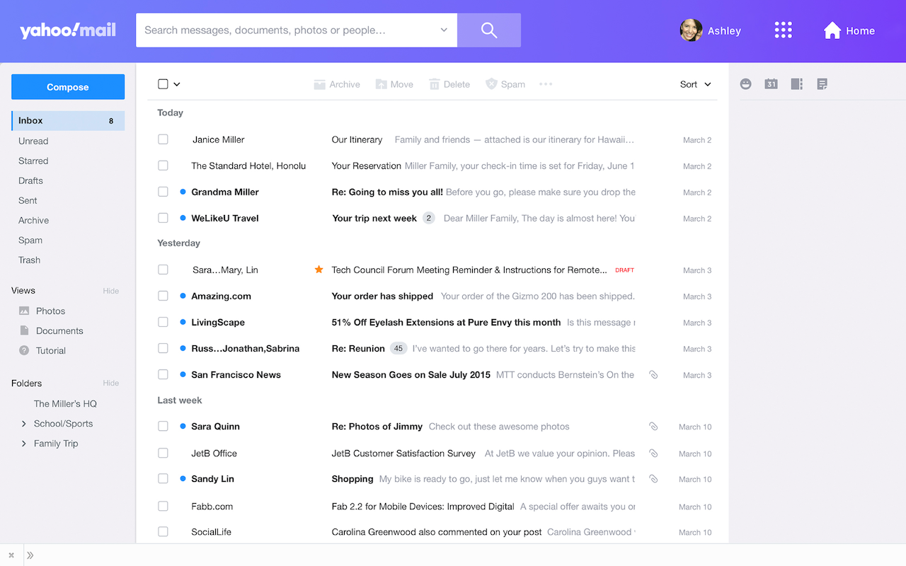 Search and Wider Mail by Yahoo