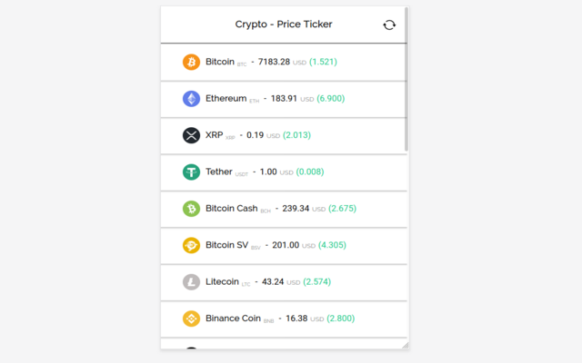 Crypto - Price Ticker