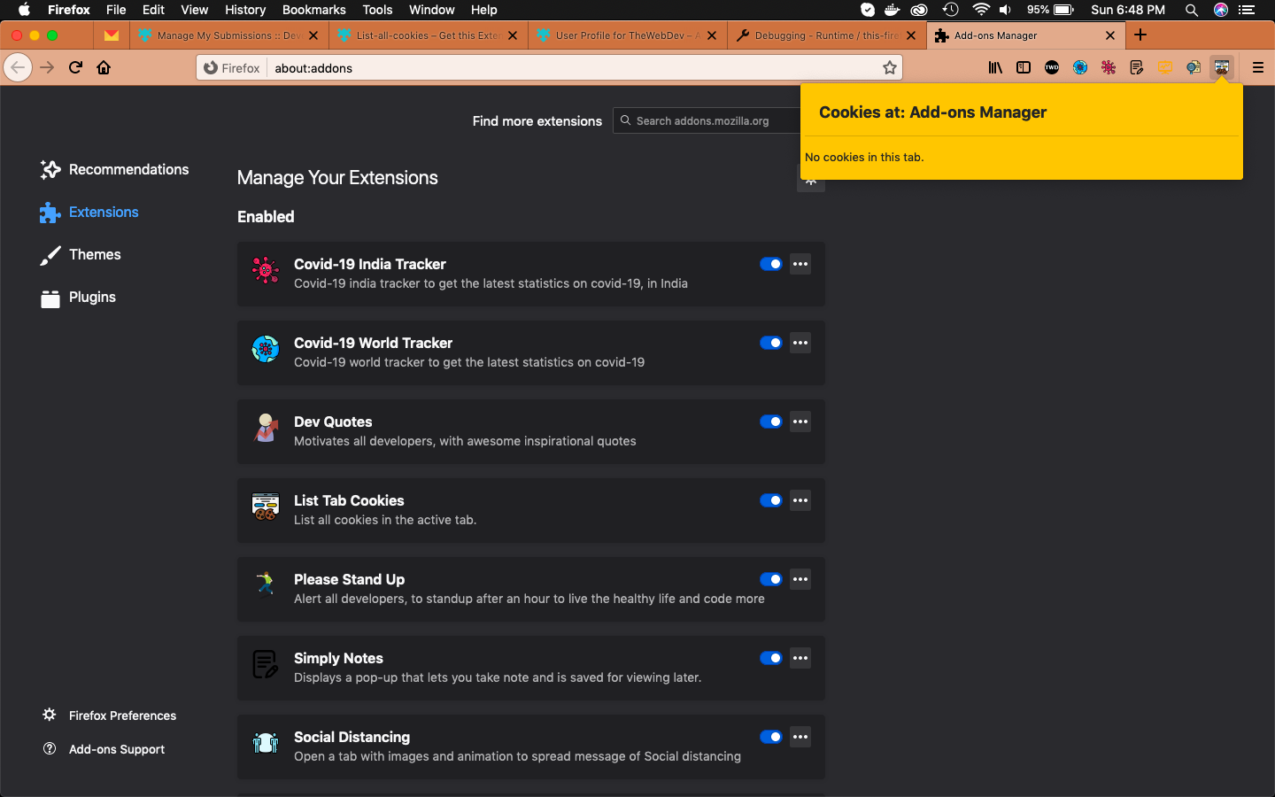 List Tab Cookies