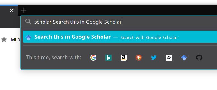 Google Scholar search engine