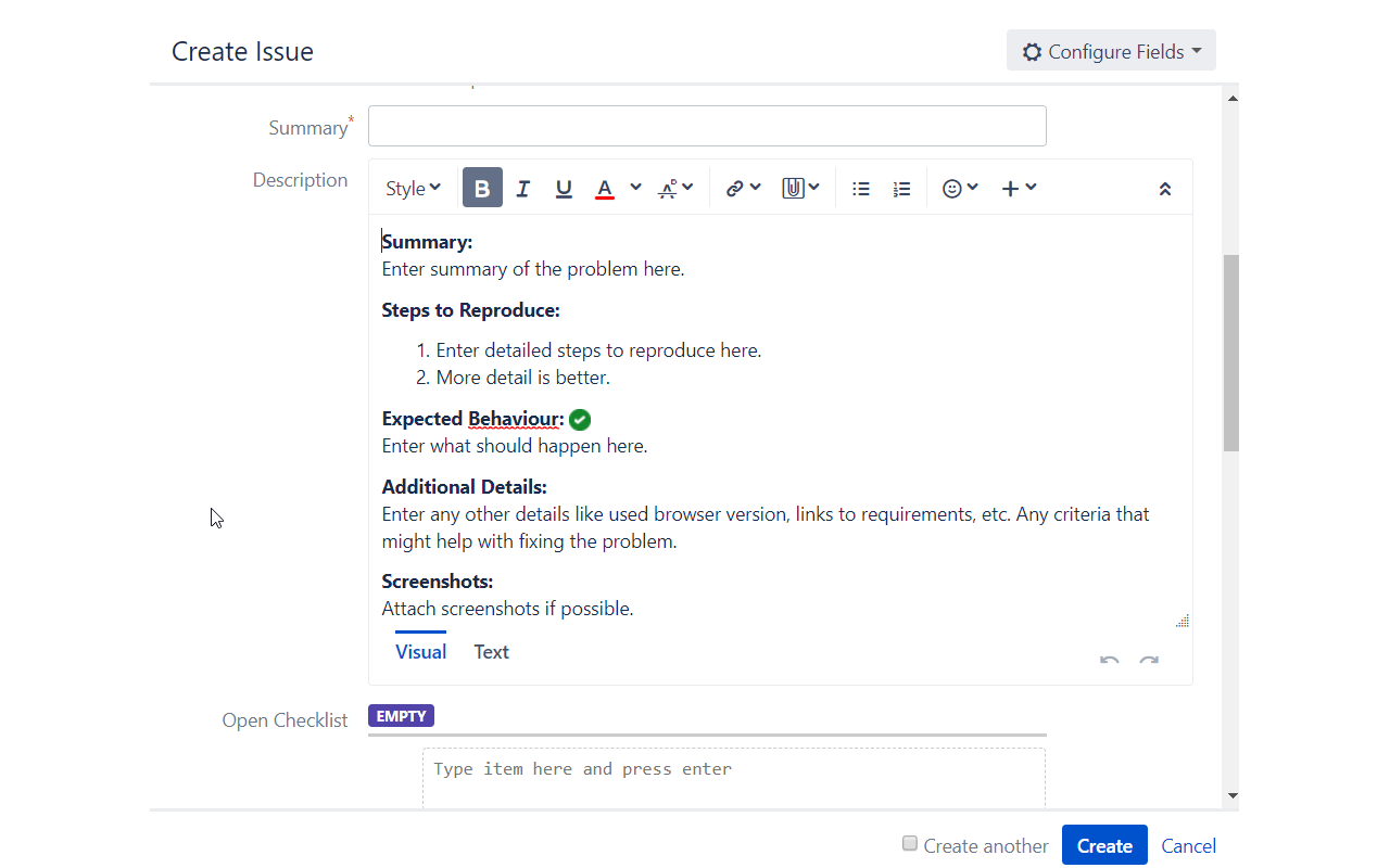 Ticket Templates for JIRA