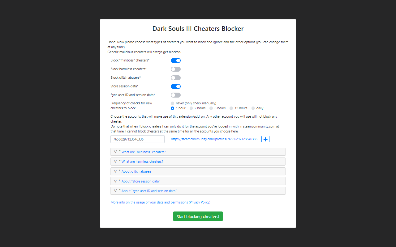 DS III Cheaters Blocker for Steam promo image