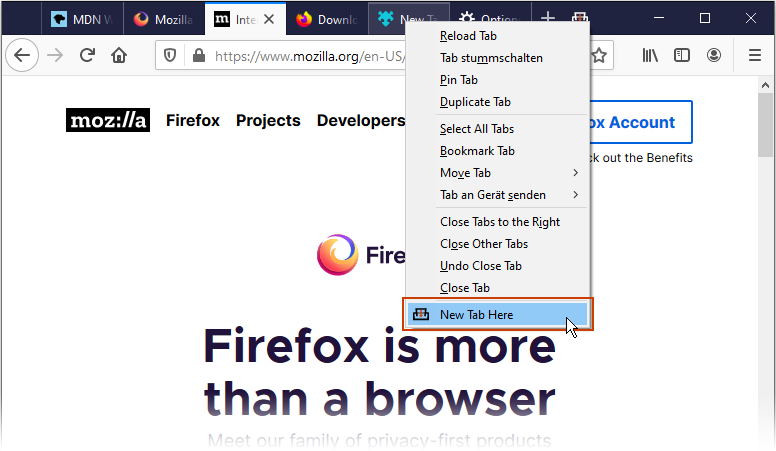 New Tab Here