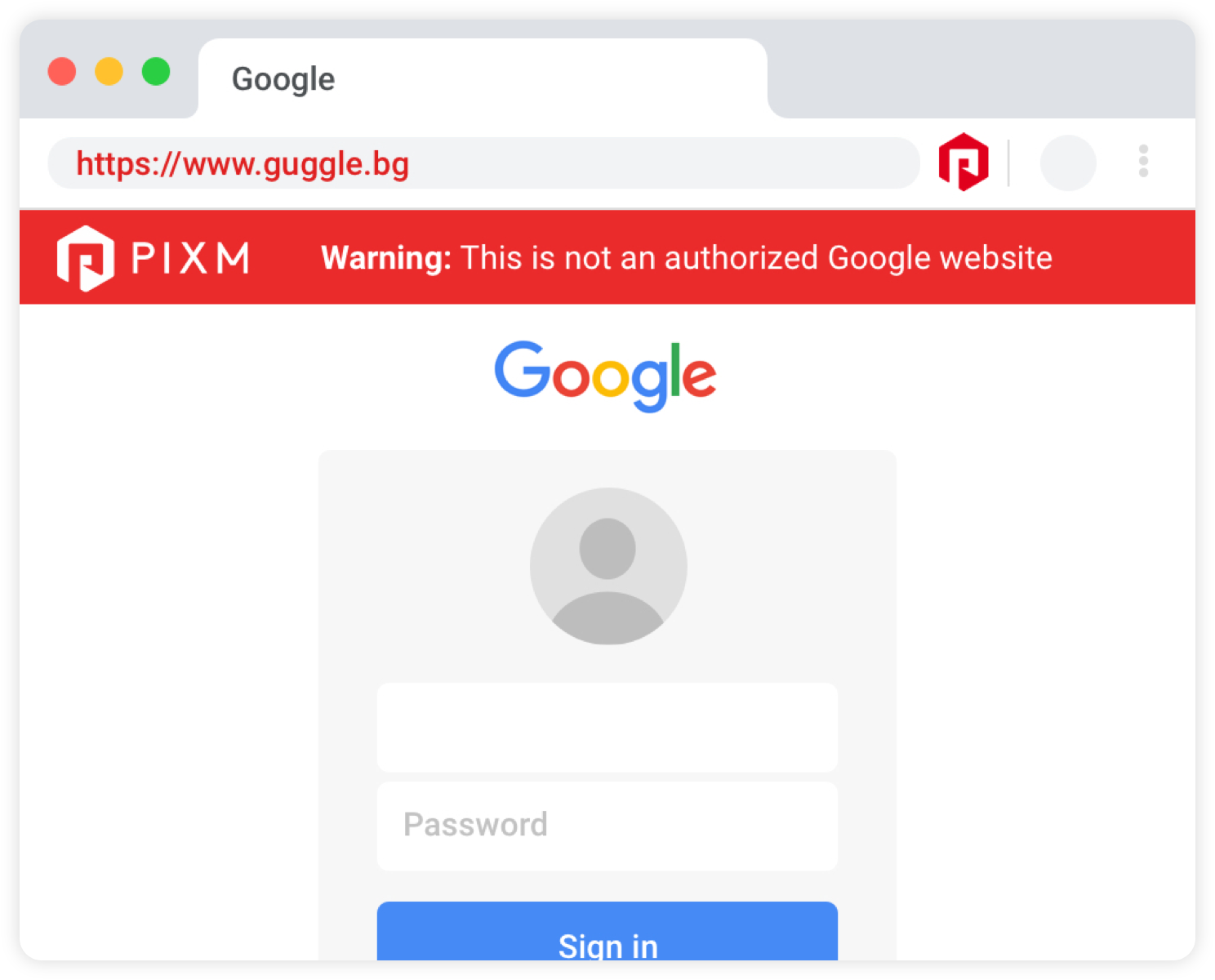 Pixm Anti-Phishing - Desktop