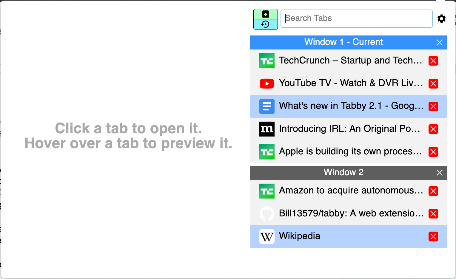 Tabby - Window & Tab Manager