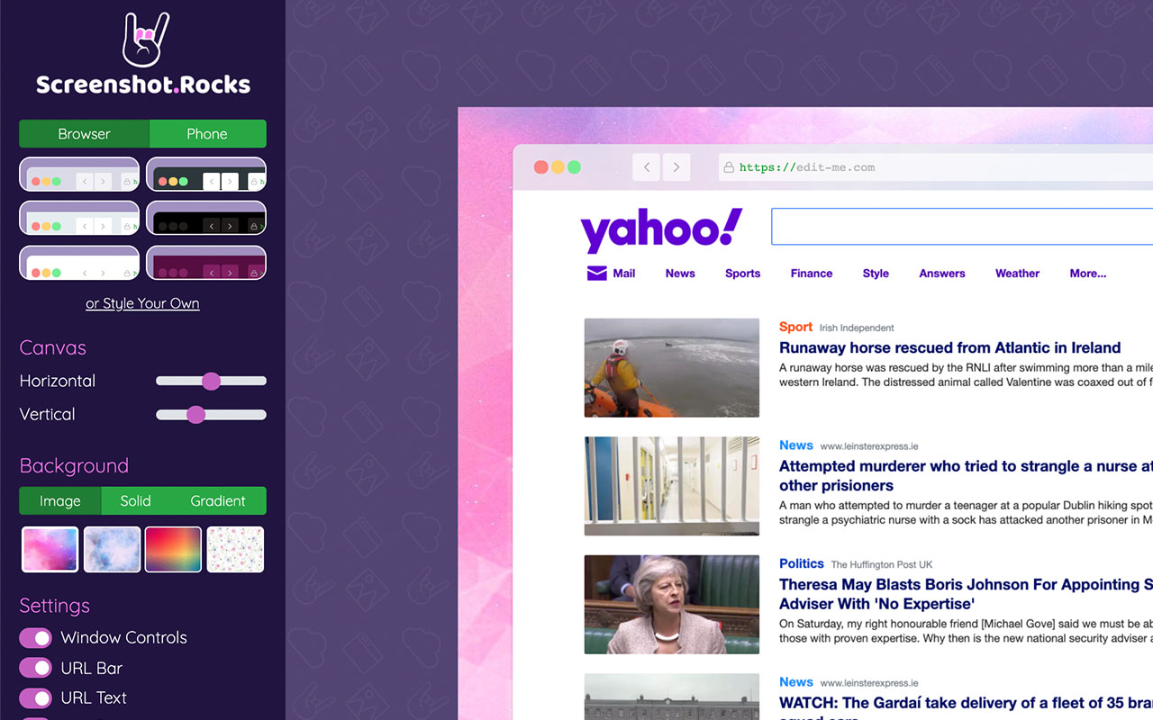 Screenshot.rocks: One-click design mockups promo image