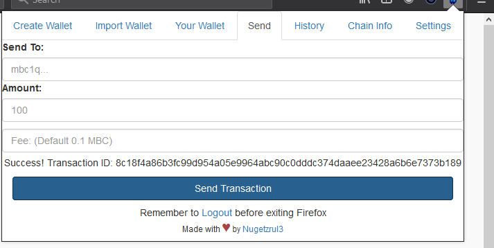 Microbitcoin Wallet Extension