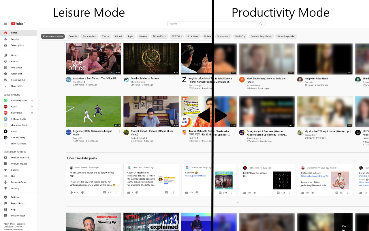 YouTube™ Productivity Mode promo image