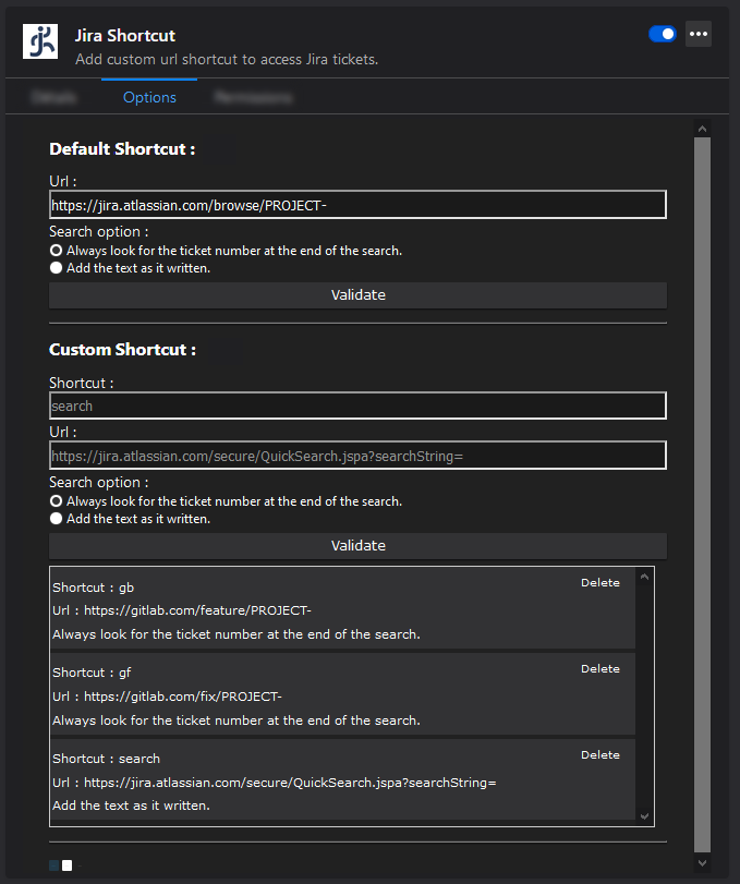 Jira Shortcut