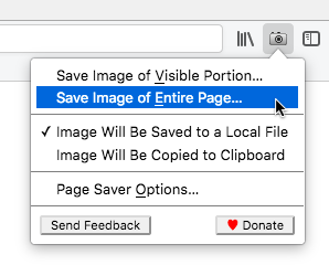 Page Saver WE screenshot capture tool