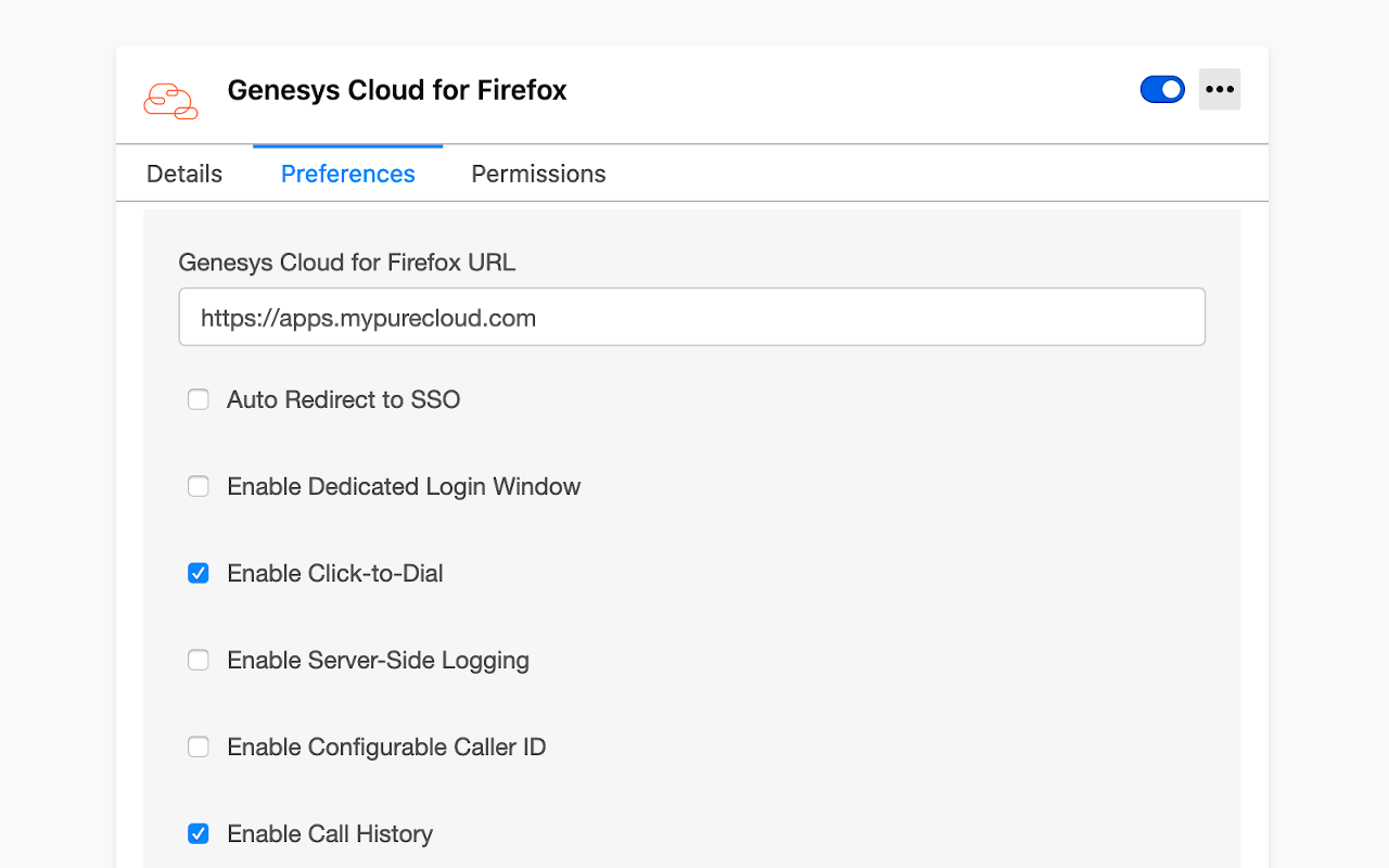 Genesys Cloud for Firefox