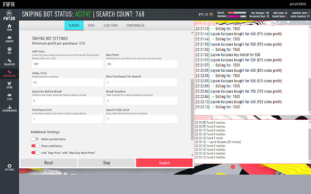 FUT exeSniper  Shortcuts & Autobuyer