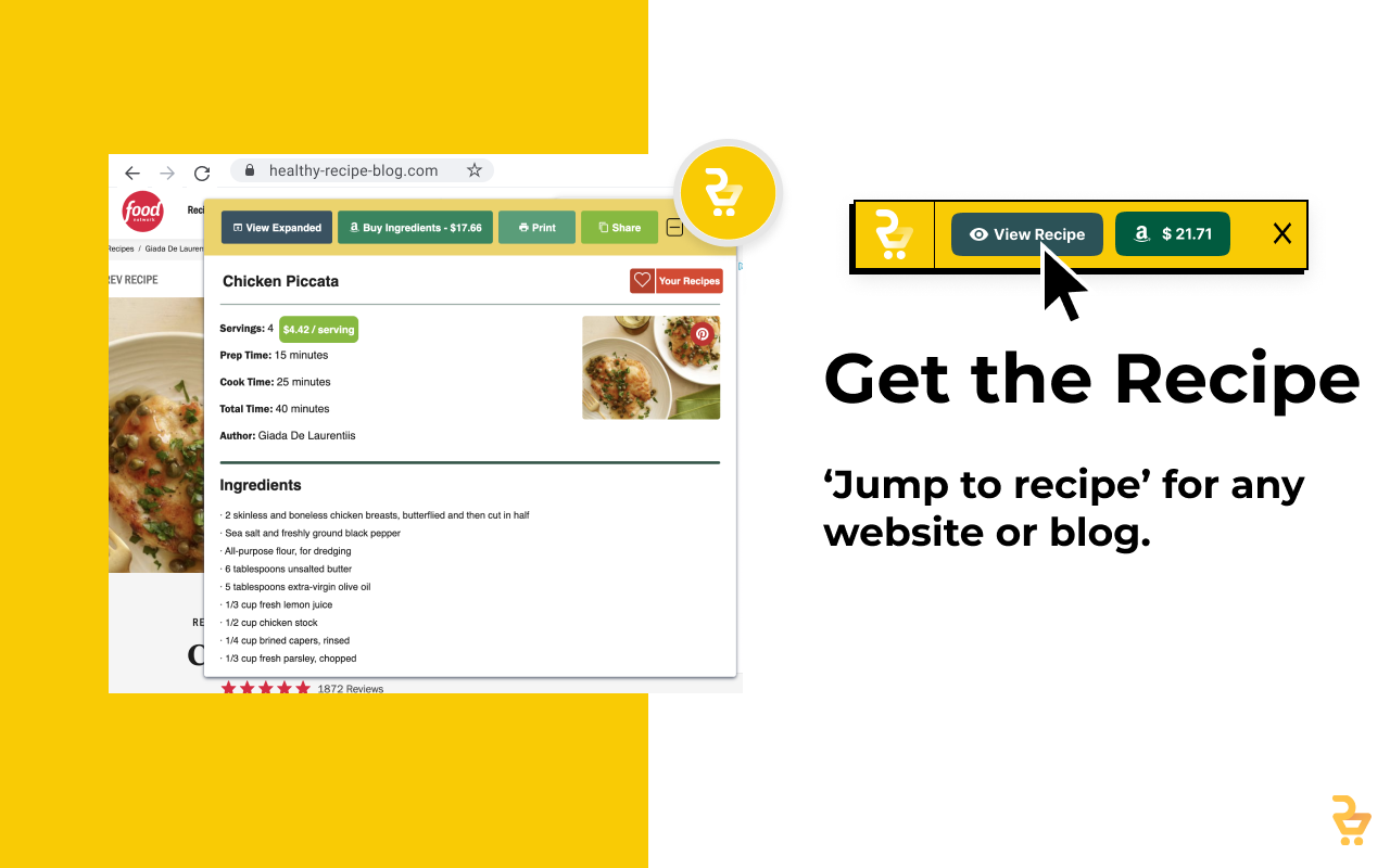Recipe Cart- View + Save Recipes