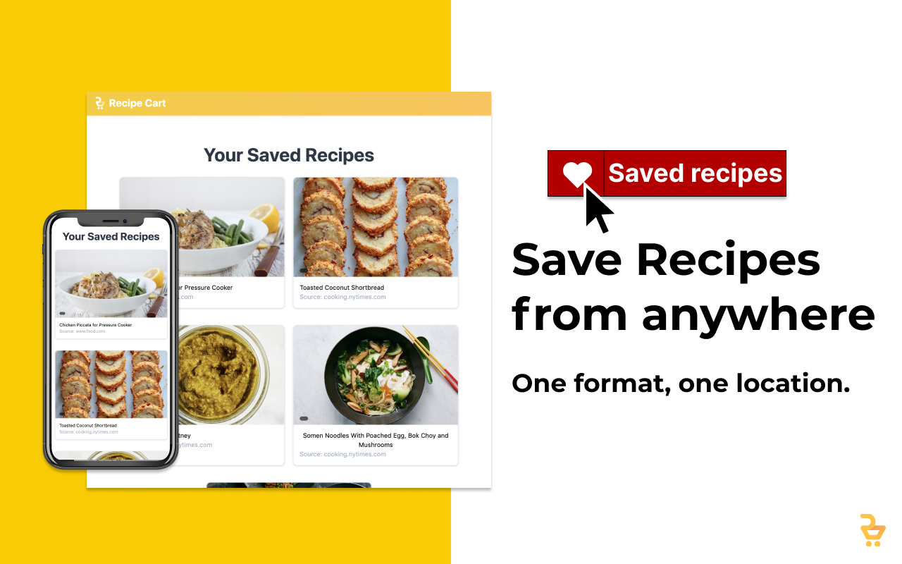 Recipe Cart- View + Save Recipes
