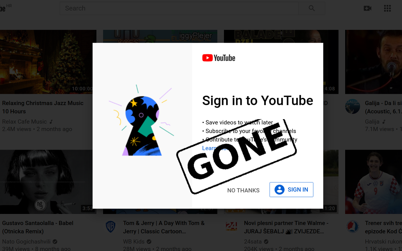 Youtube Skip Sign-in