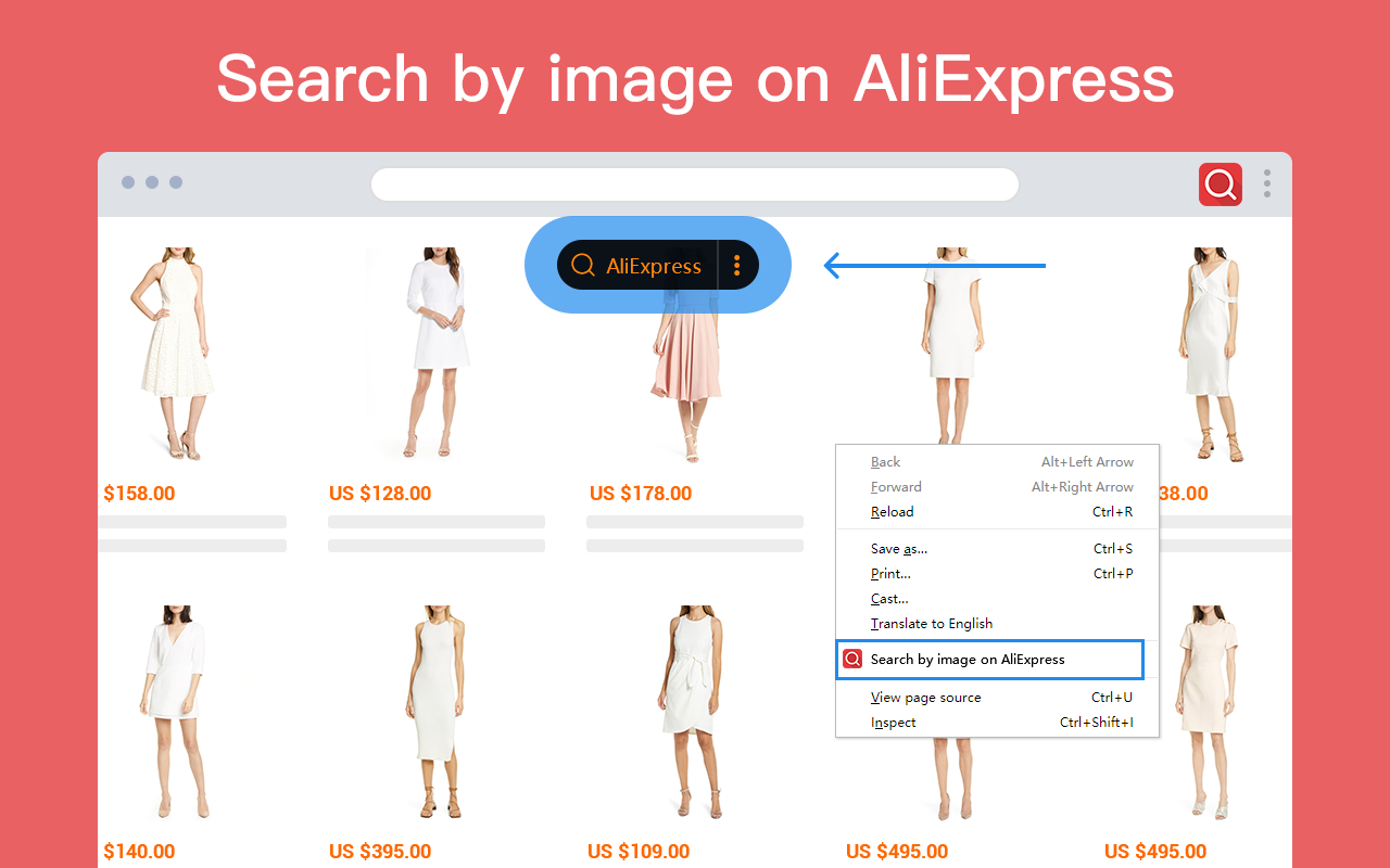 Search by image on AliExpress