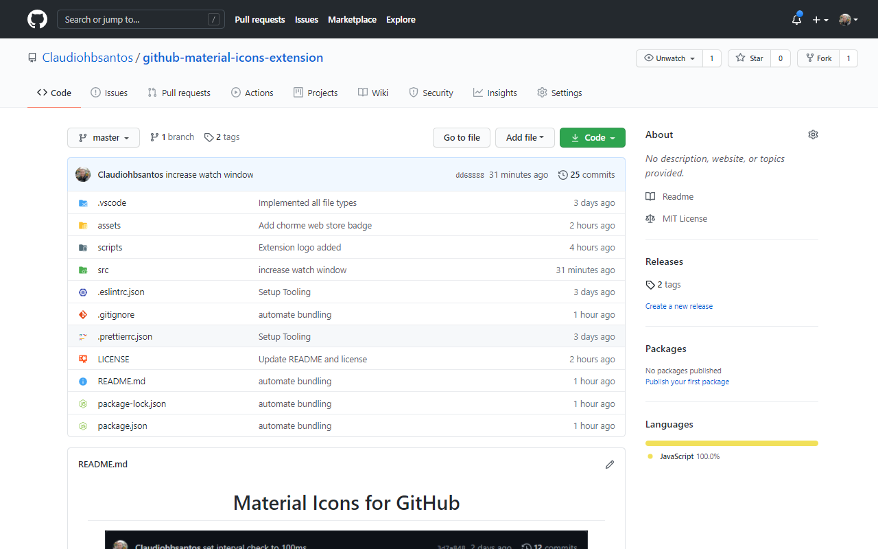 Material Icons for Github