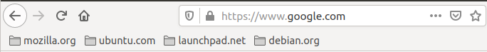 Bookmarks by domains in toolbar