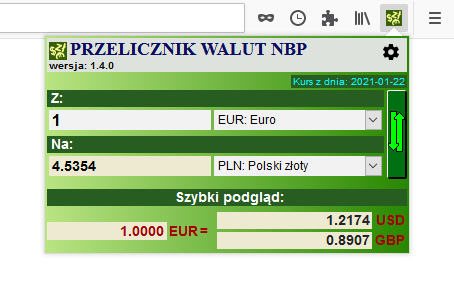 National Bank of Poland currency converter