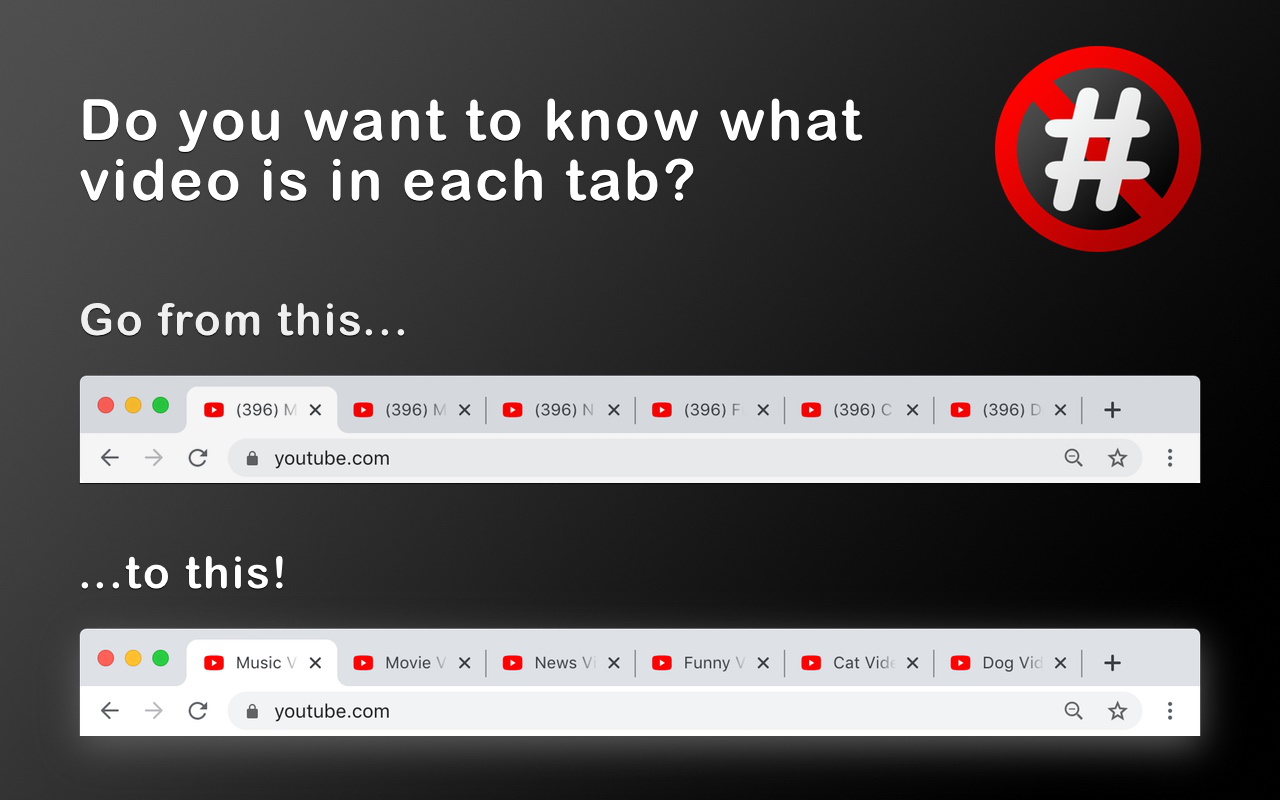 Remove YouTube™ Tab Number