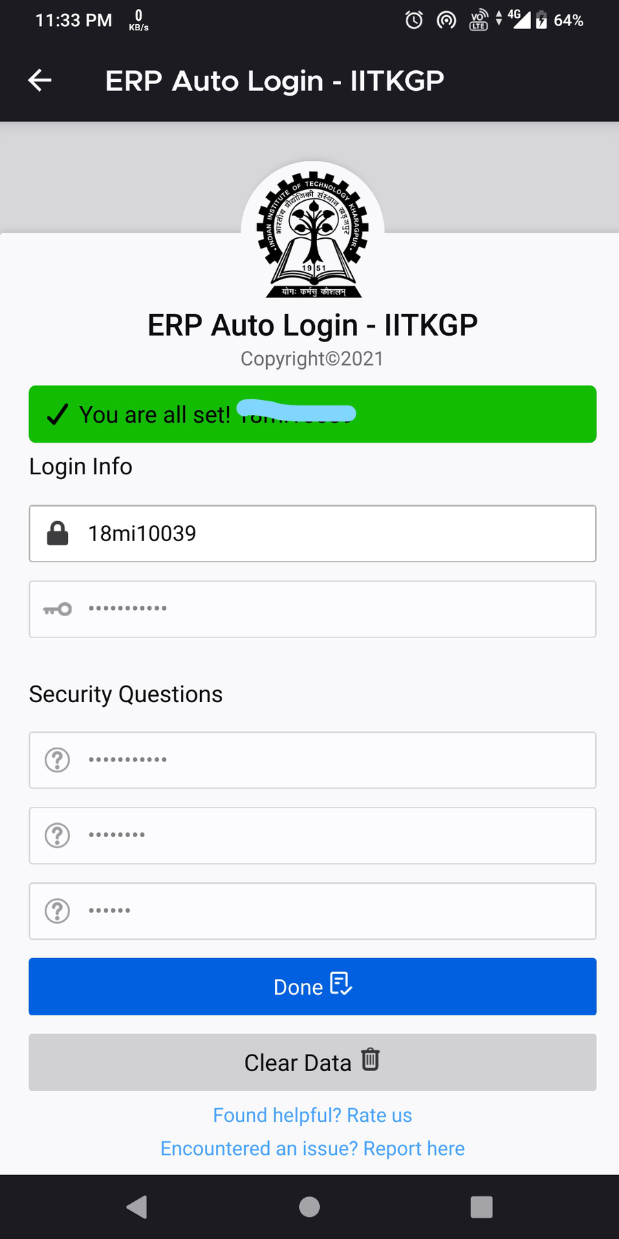 ERP Auto Login - IITKGP