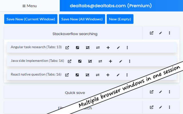 DealTabs - browser tab organizer