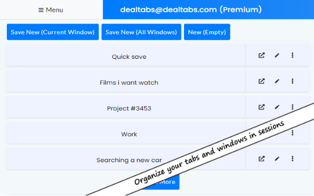 DealTabs - browser tab organizer