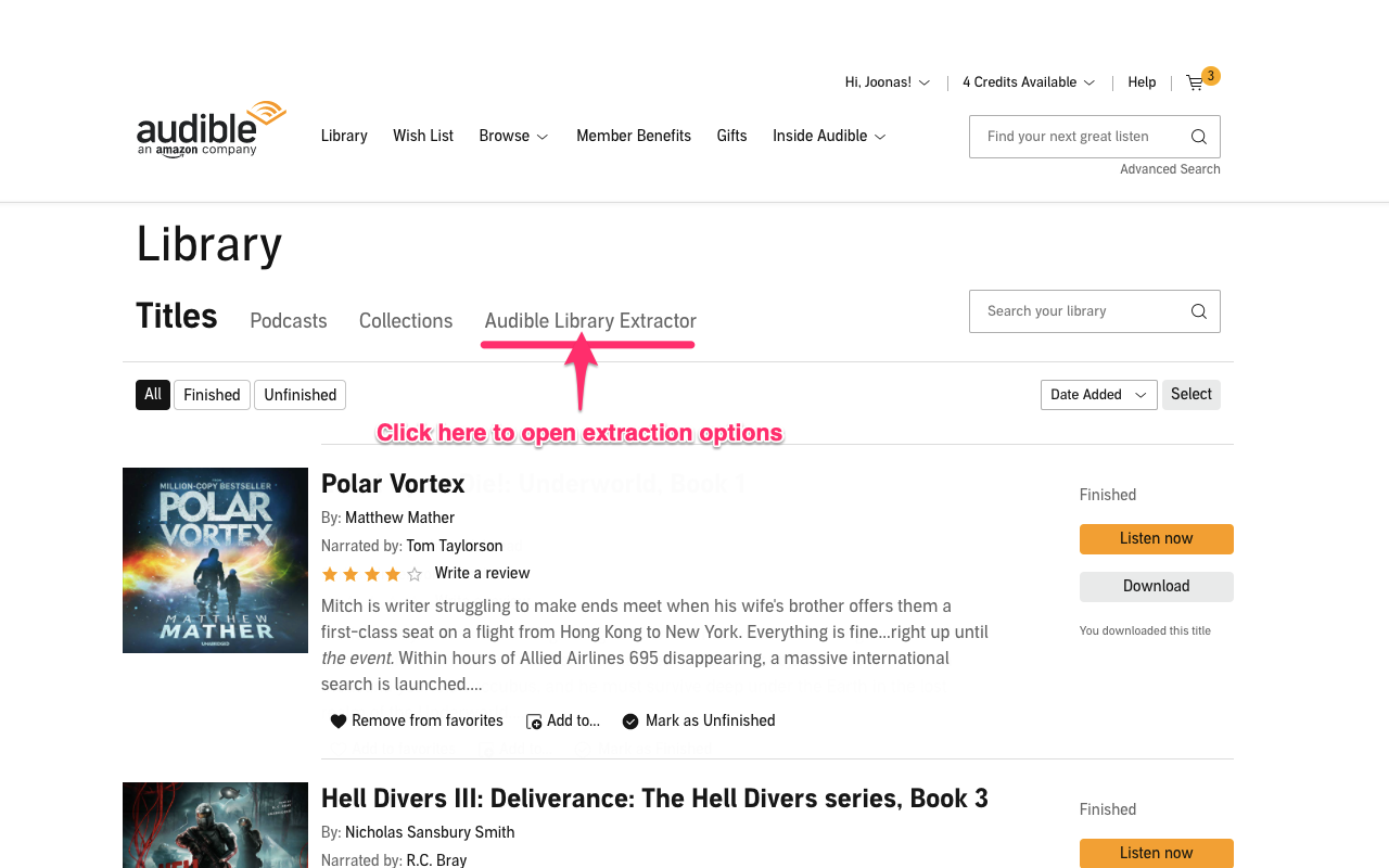 Audible Library Extractor
