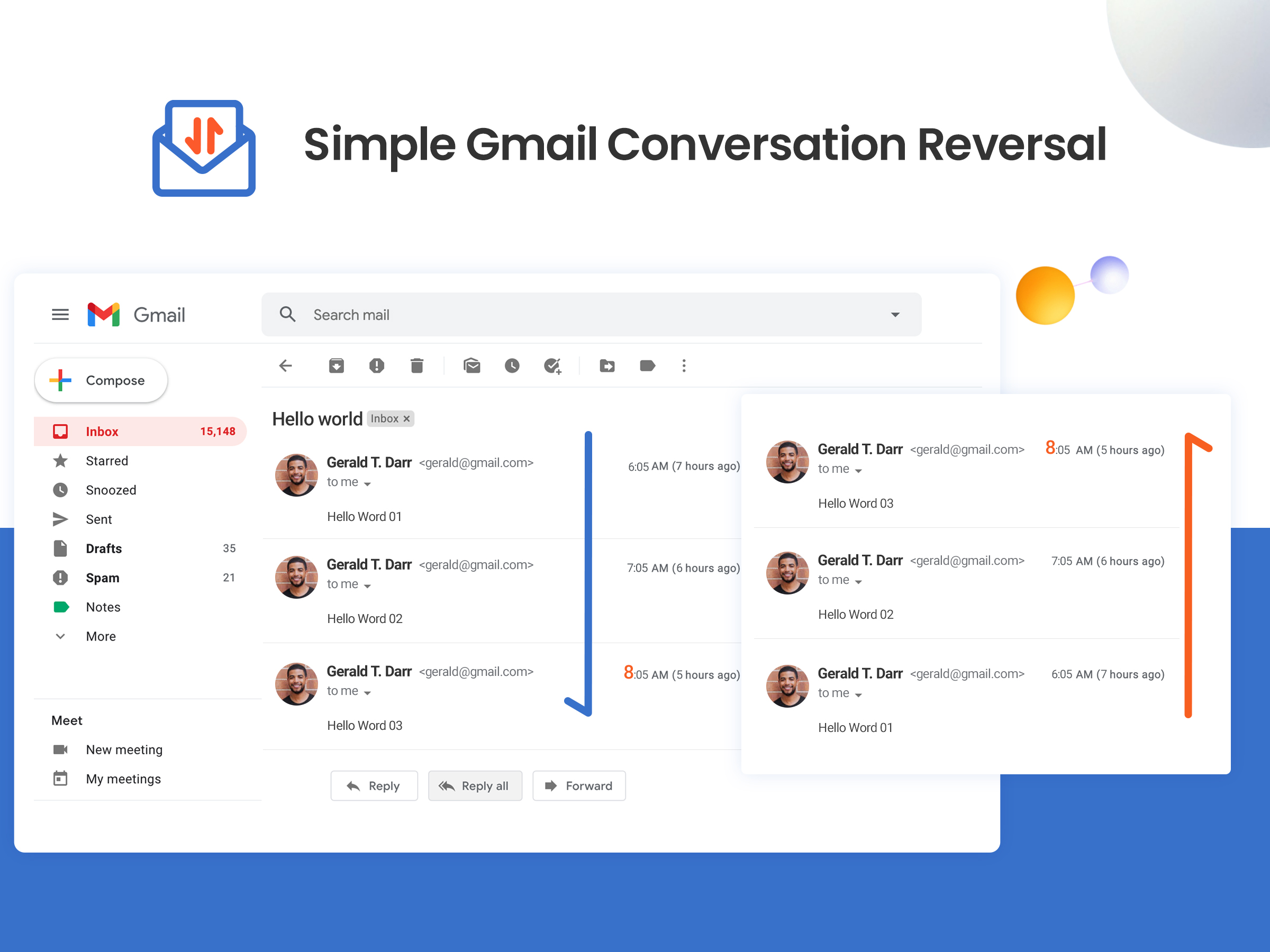 Gmail Conversation Reversal