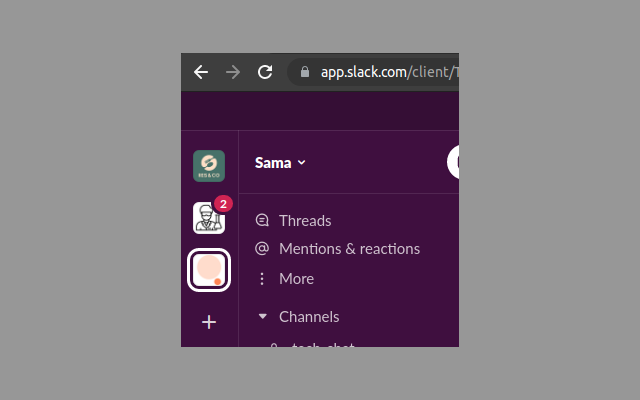 Slack App-in-Tab