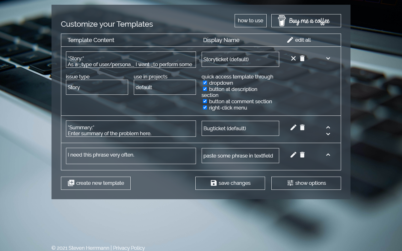 Ticket Templates for JIRA