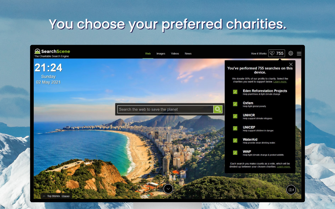 SearchScene – The Charitable Search Engine