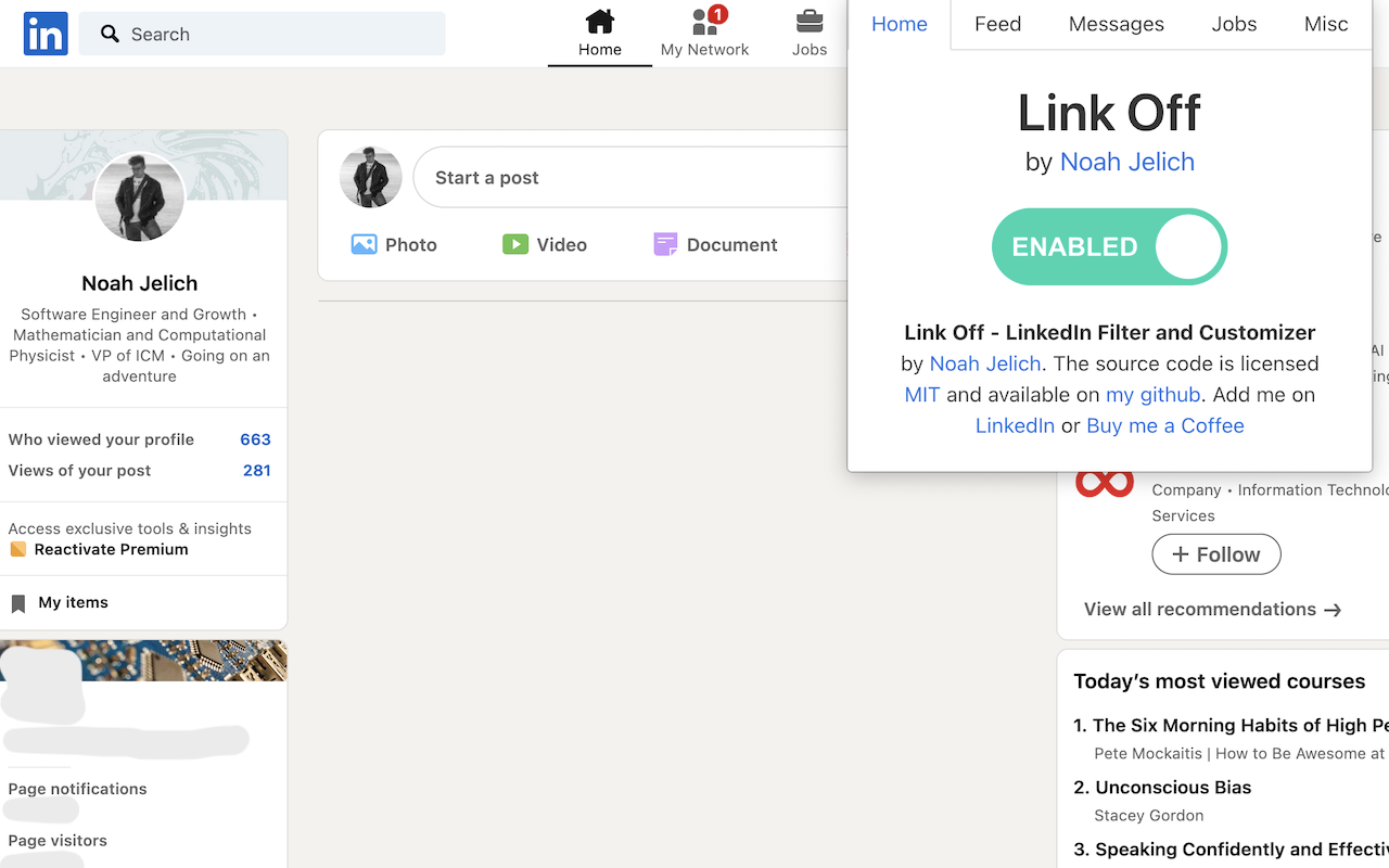 LinkOff - LinkedIn Filter and Customizer