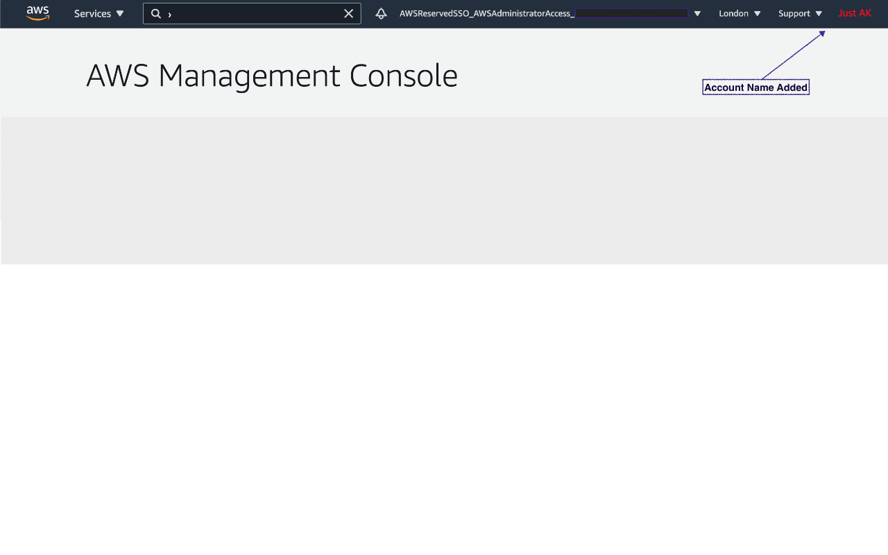 AWS Console Title Bar