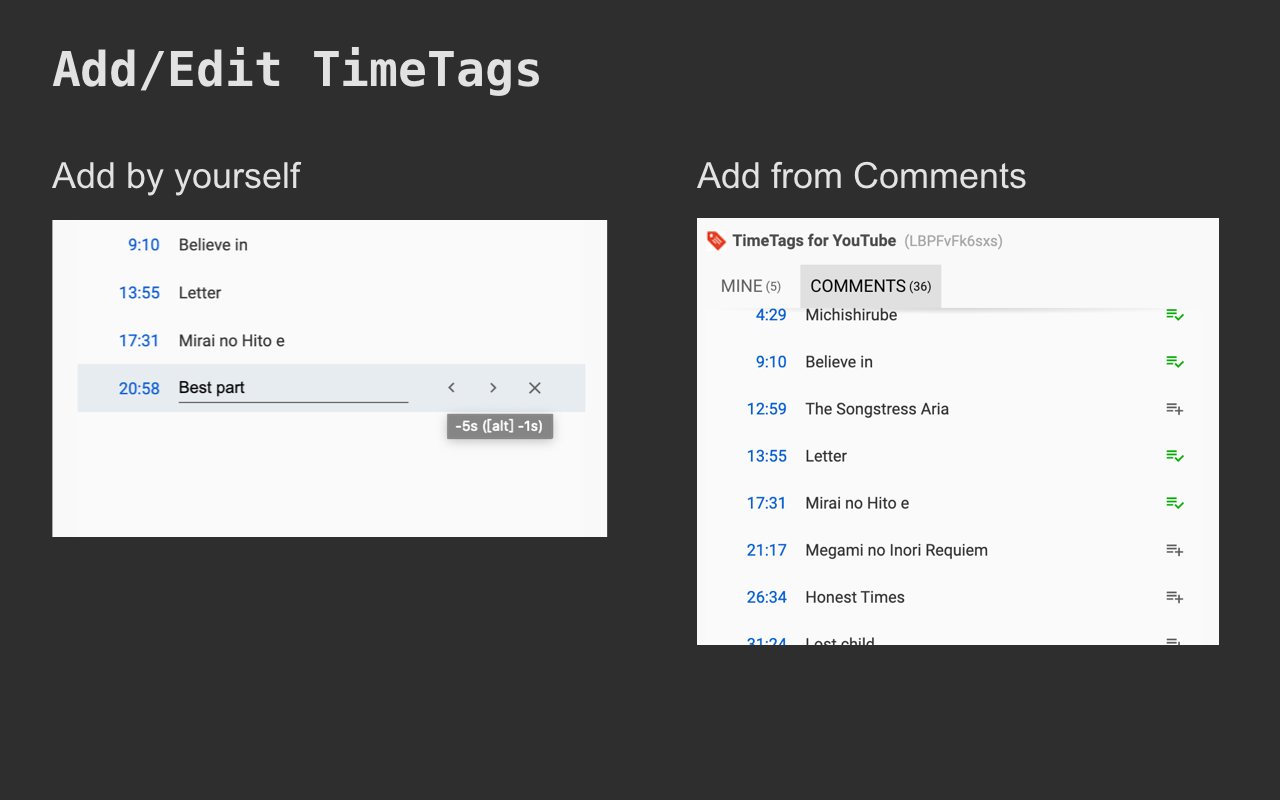 TimeTags for YouTube