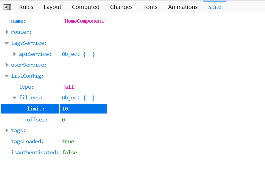 Angular state inspector