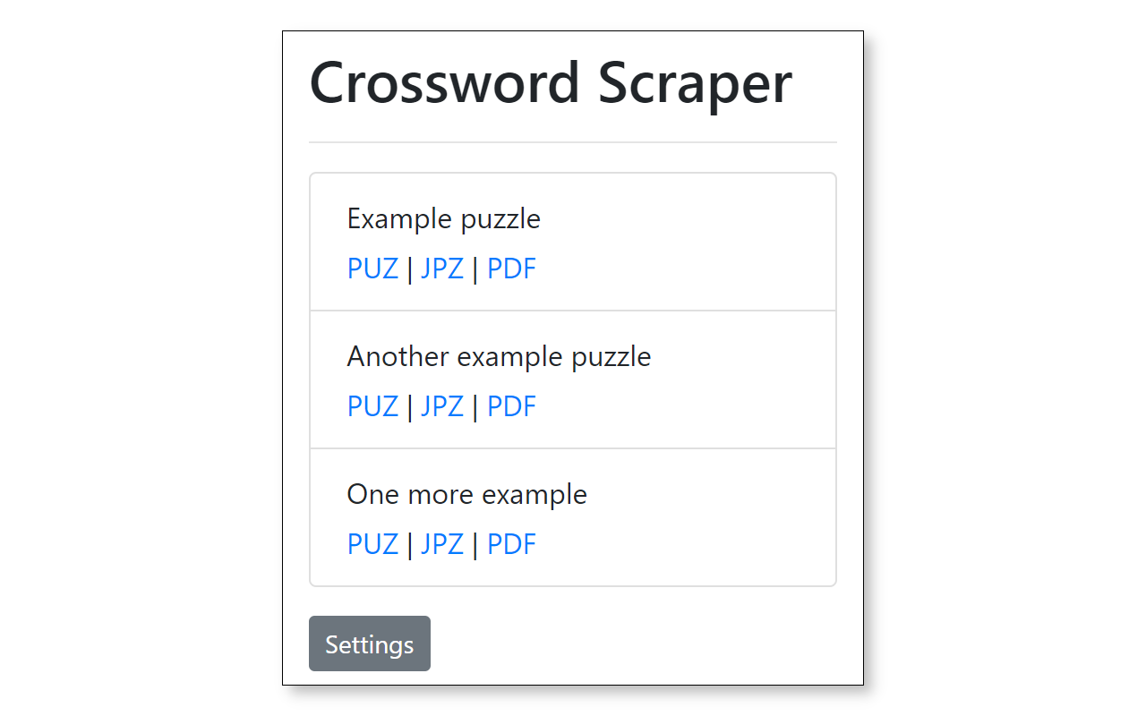 Crossword Scraper