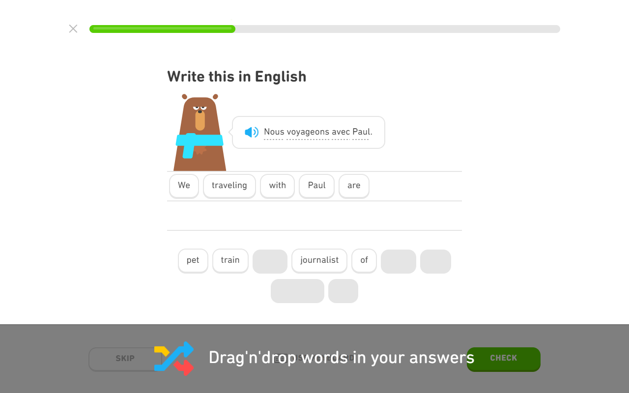 Duolingo Word Bank Dnd