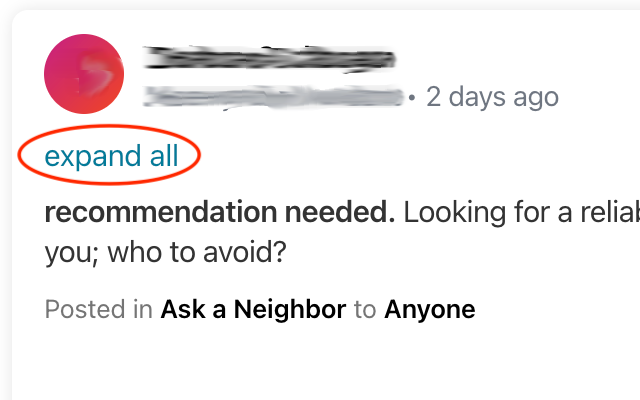 Expand All Nextdoor Comments